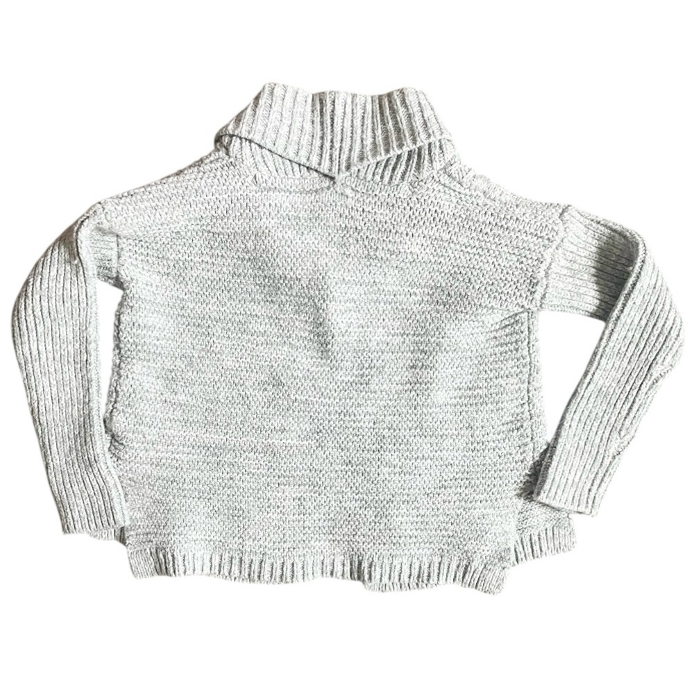 Gap Kids unisex gray Cardigan size 5 Holiday chunky Cotton Wool Knit classic - Picture 3 of 6